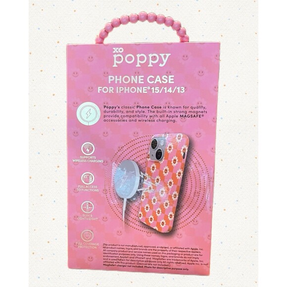 XO Poppy for IPHONE 15/14/13 Daisy Simely Face Emoji Phone Case MagSafe New - Picture 3 of 5
